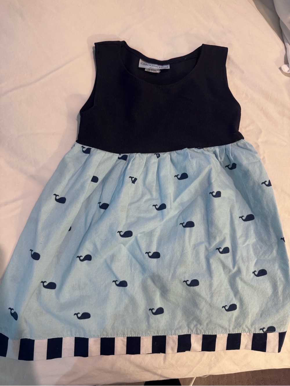 Carolina kids Blue & Light Blue Whale Print Girls' Casual Dress